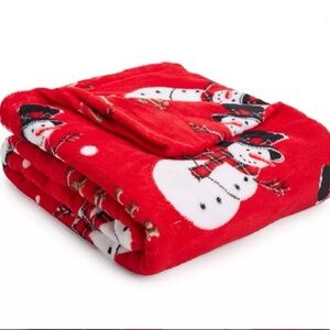 NWT- Super Soft Cozy Warm- Holiday Red ⛄️ Let It Snow Throw Blanket 50x60